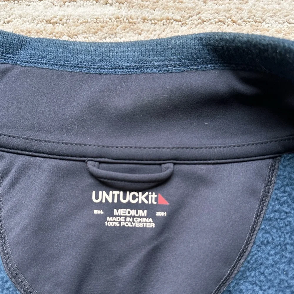 UNTUCKit Fleece Full-Zip Jacket Coat Blue Size Medium